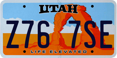 UT license plate Z767SE