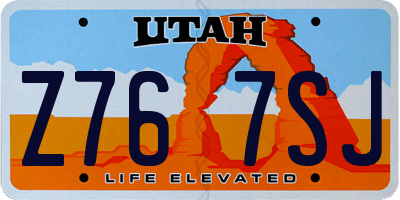 UT license plate Z767SJ
