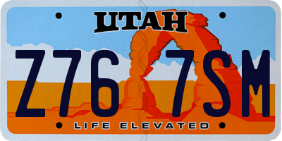 UT license plate Z767SM