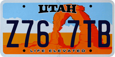UT license plate Z767TB