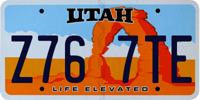 UT license plate Z767TE