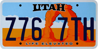 UT license plate Z767TH