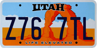 UT license plate Z767TL