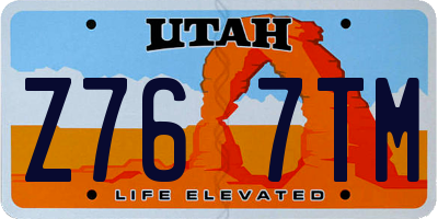 UT license plate Z767TM