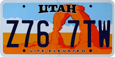 UT license plate Z767TW