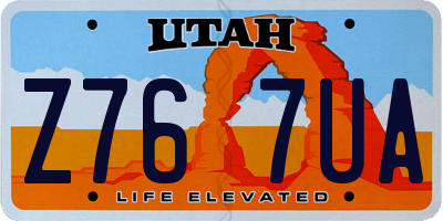 UT license plate Z767UA