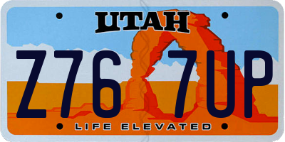 UT license plate Z767UP