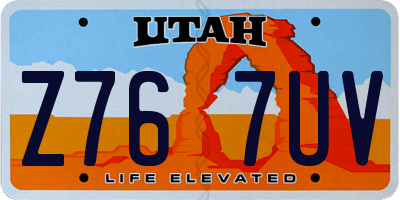 UT license plate Z767UV