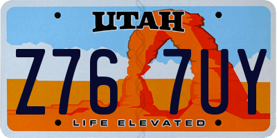 UT license plate Z767UY