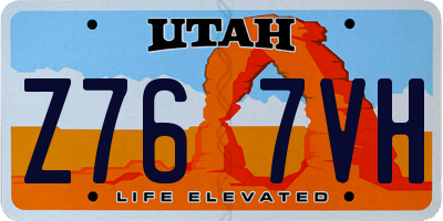 UT license plate Z767VH