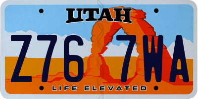 UT license plate Z767WA