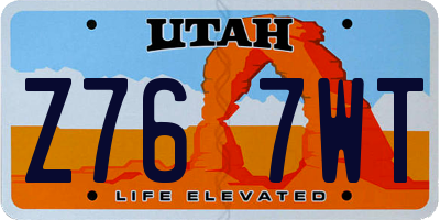 UT license plate Z767WT