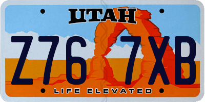 UT license plate Z767XB