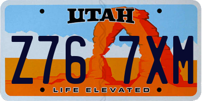 UT license plate Z767XM