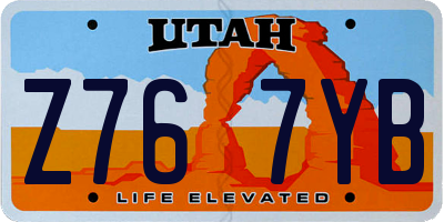 UT license plate Z767YB