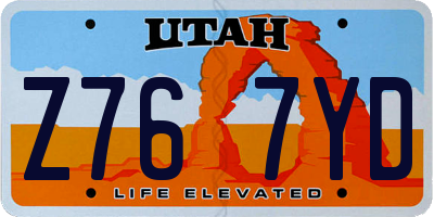 UT license plate Z767YD
