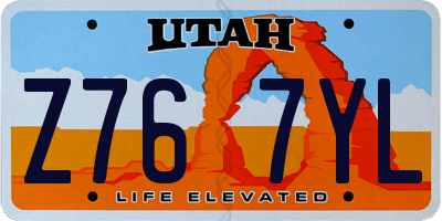 UT license plate Z767YL