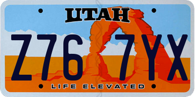UT license plate Z767YX