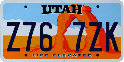 UT license plate Z767ZK