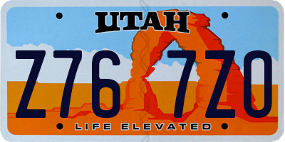 UT license plate Z767ZO