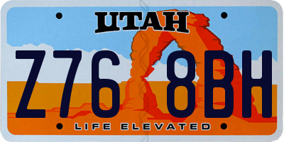 UT license plate Z768BH