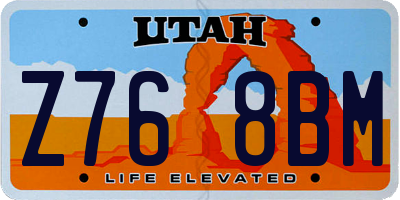 UT license plate Z768BM