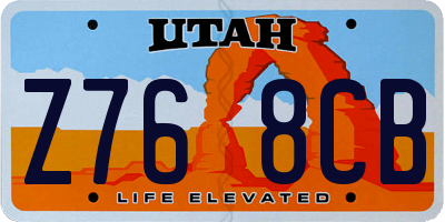 UT license plate Z768CB