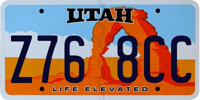 UT license plate Z768CC