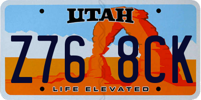 UT license plate Z768CK