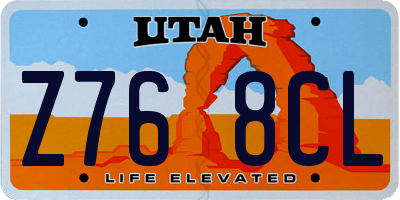 UT license plate Z768CL