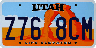 UT license plate Z768CM