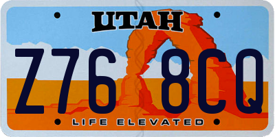 UT license plate Z768CQ