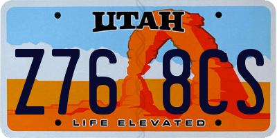 UT license plate Z768CS