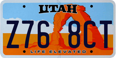 UT license plate Z768CT