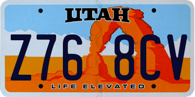 UT license plate Z768CV