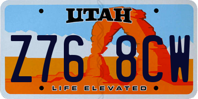 UT license plate Z768CW
