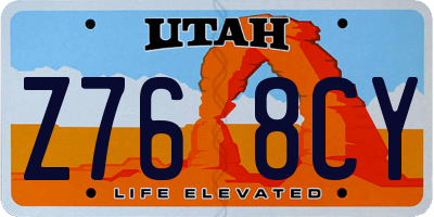 UT license plate Z768CY