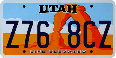 UT license plate Z768CZ