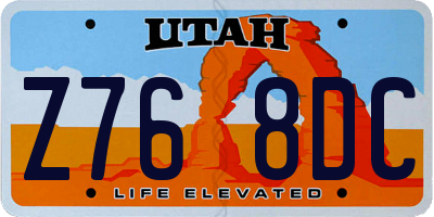 UT license plate Z768DC