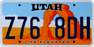 UT license plate Z768DH