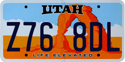 UT license plate Z768DL
