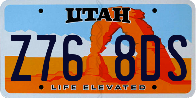 UT license plate Z768DS