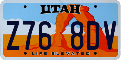 UT license plate Z768DV