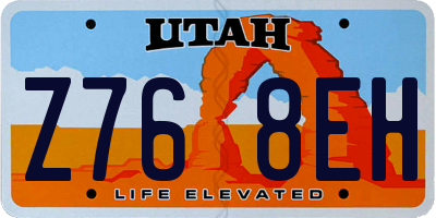 UT license plate Z768EH