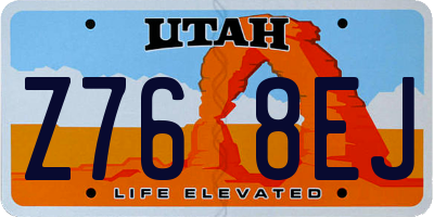 UT license plate Z768EJ
