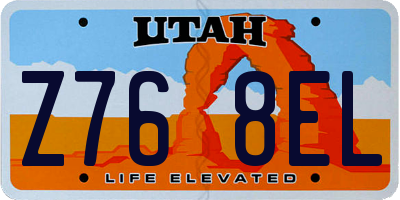 UT license plate Z768EL