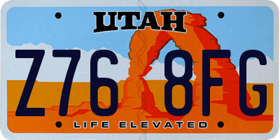 UT license plate Z768FG