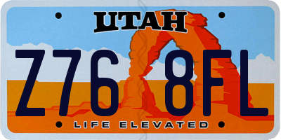 UT license plate Z768FL