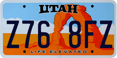 UT license plate Z768FZ