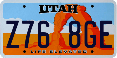 UT license plate Z768GE